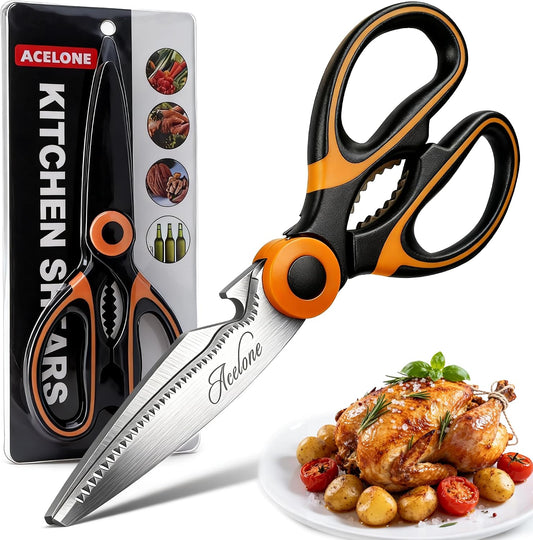 Kitchen Shears,Premium Heavy Duty Shears Ultra Sharp Stainless Steel Multi-function Kitchen Scissors for Chicken/Poultry/Fish/Meat/Vegetables/Herbs/BBQ…