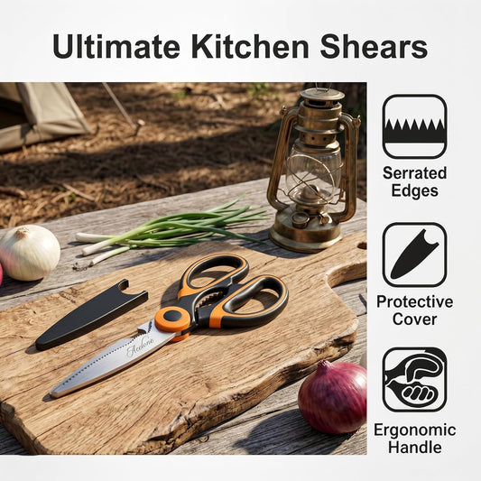 Kitchen Shears,Premium Heavy Duty Shears Ultra Sharp Stainless Steel Multi-function Kitchen Scissors for Chicken/Poultry/Fish/Meat/Vegetables/Herbs/BBQ…