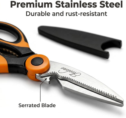 Kitchen Shears,Premium Heavy Duty Shears Ultra Sharp Stainless Steel Multi-function Kitchen Scissors for Chicken/Poultry/Fish/Meat/Vegetables/Herbs/BBQ…