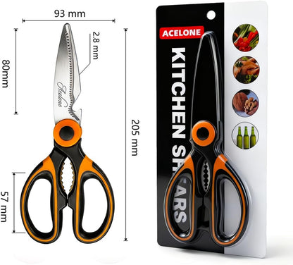 Kitchen Shears,Premium Heavy Duty Shears Ultra Sharp Stainless Steel Multi-function Kitchen Scissors for Chicken/Poultry/Fish/Meat/Vegetables/Herbs/BBQ…