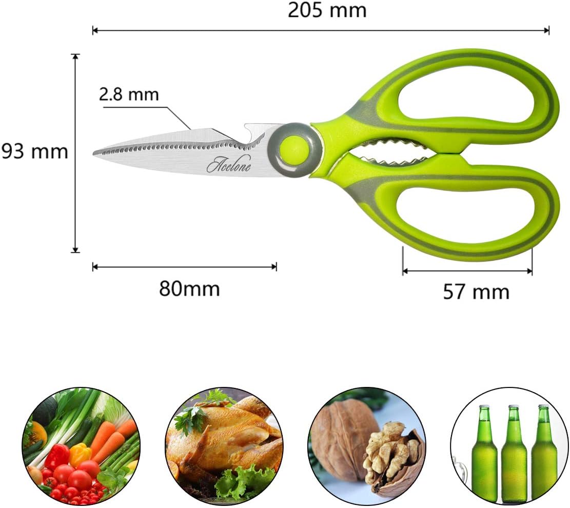 Kitchen Shears,Premium Heavy Duty Shears Ultra Sharp Stainless Steel Multi-function Kitchen Scissors for Chicken/Poultry/Fish/Meat/Vegetables/Herbs/BBQ…