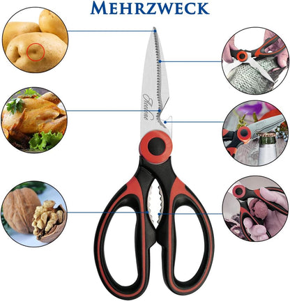 Kitchen Shears,Premium Heavy Duty Shears Ultra Sharp Stainless Steel Multi-function Kitchen Scissors for Chicken/Poultry/Fish/Meat/Vegetables/Herbs/BBQ…