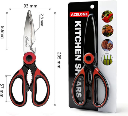 Kitchen Shears,Premium Heavy Duty Shears Ultra Sharp Stainless Steel Multi-function Kitchen Scissors for Chicken/Poultry/Fish/Meat/Vegetables/Herbs/BBQ…