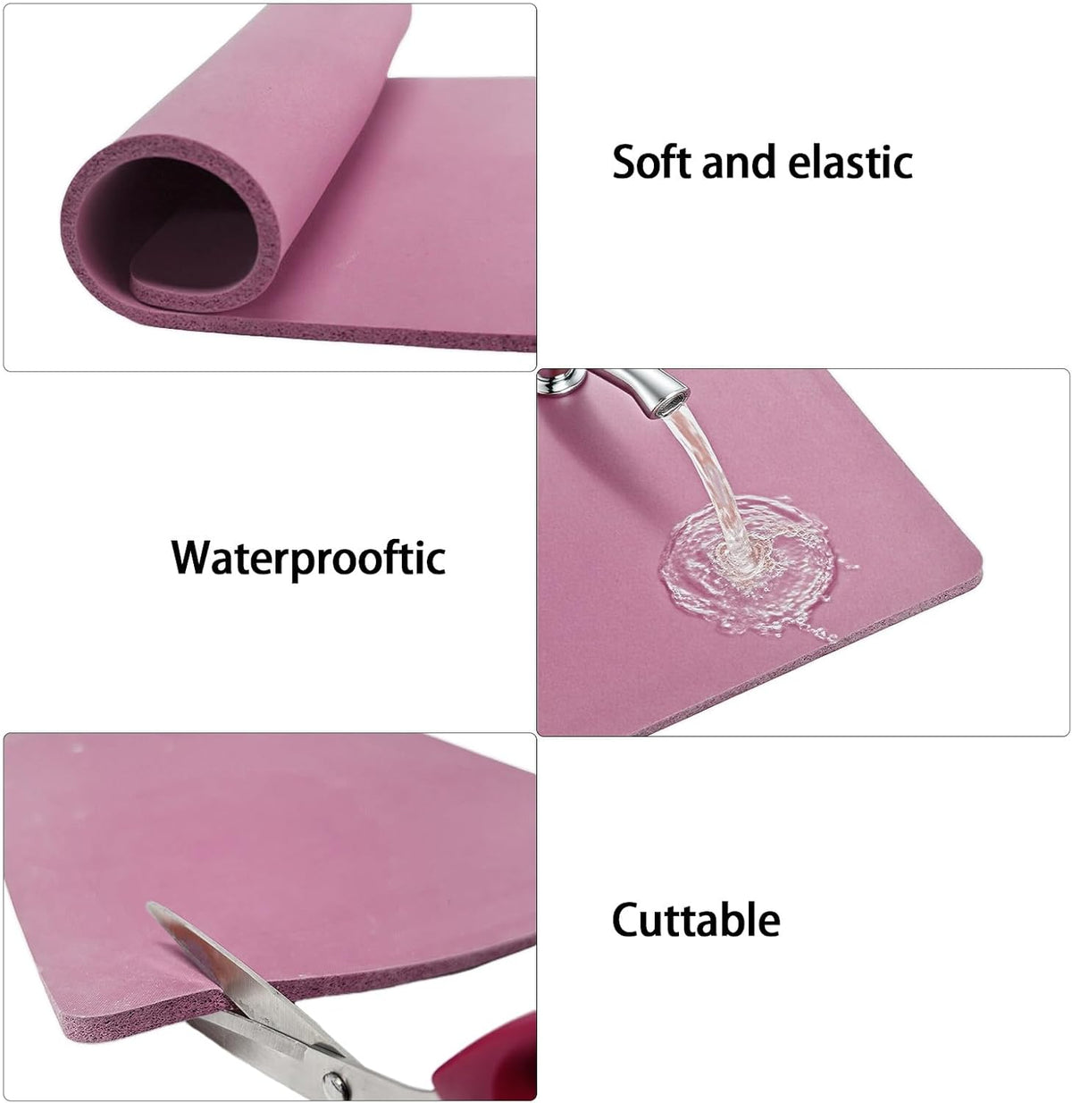 Silicone Heat Press Mat 15x15 Inch, Heat Resistant & Fireproof, Double Sided Washable Heat Press Pad for Vinyl Ironing HTV Transfer Sublimation & Crafting Projects,Pink