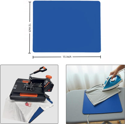 Silicone Heat Press Mat 15x15 Inch, Heat Resistant & Fireproof, Double Sided Washable Heat Press Pad for Vinyl Ironing HTV Transfer Sublimation & Crafting Projects,Pink