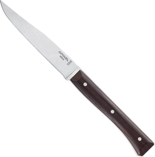 Facette Steak Knife Set – Full Tang Table Knife Setting for 4, Comfortable Riveted Handle in Premium Woods and Vitter Eco, Made in France (Dark Ash Wood)