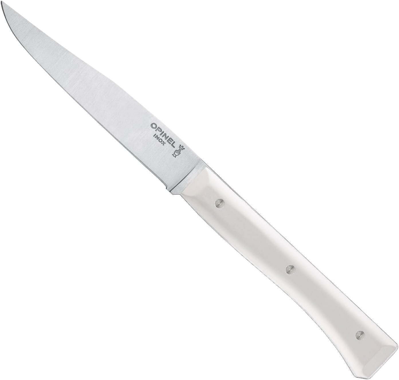Facette Steak Knife Set – Full Tang Table Knife Setting for 4, Comfortable Riveted Handle in Premium Woods and Vitter Eco, Made in France (Dark Ash Wood)
