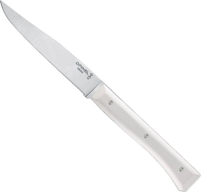 Facette Steak Knife Set – Full Tang Table Knife Setting for 4, Comfortable Riveted Handle in Premium Woods and Vitter Eco, Made in France (Dark Ash Wood)