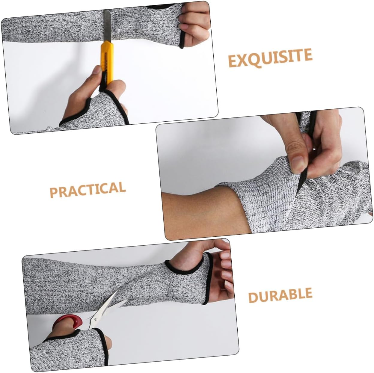 Cut Resistant Arm Sleeves with Thumb Slot Protective Arm Guards for Orchard Picking Assembly Lines Scratch and Dog Bite Resistance Lightweight
