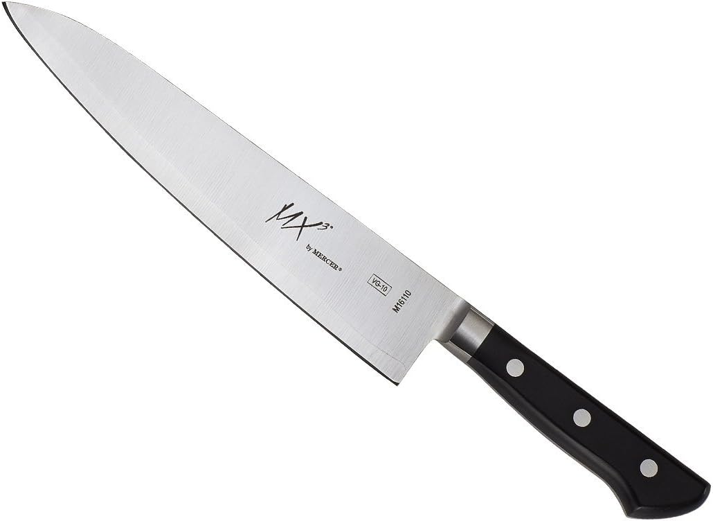 MX3 Premium San Mai VG-10 Steel Core Blade Gyuto Chef Knife, 240mm 9 1/2 Inch,Black