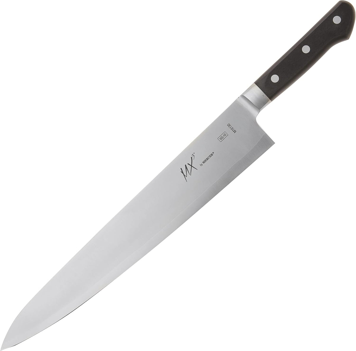 MX3 Premium San Mai VG-10 Steel Core Blade Gyuto Chef Knife, 240mm 9 1/2 Inch,Black