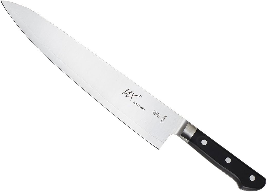 MX3 Premium San Mai VG-10 Steel Core Blade Gyuto Chef Knife, 240mm 9 1/2 Inch,Black