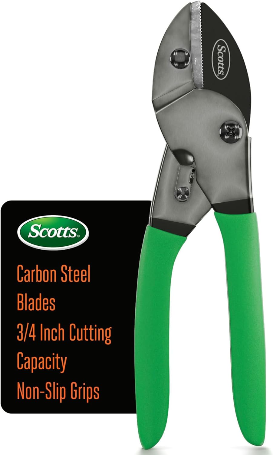 8 in. All-Purpose Steel Garden Utility Shears with Serrated Blades – Comfort Grip Yard and Garden Scissors for Pruning Plants, Flowers, and Herbs