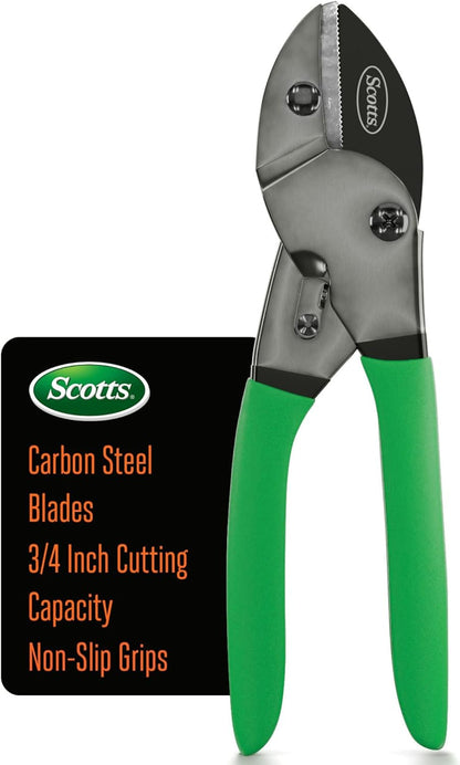 8 in. All-Purpose Steel Garden Utility Shears with Serrated Blades – Comfort Grip Yard and Garden Scissors for Pruning Plants, Flowers, and Herbs