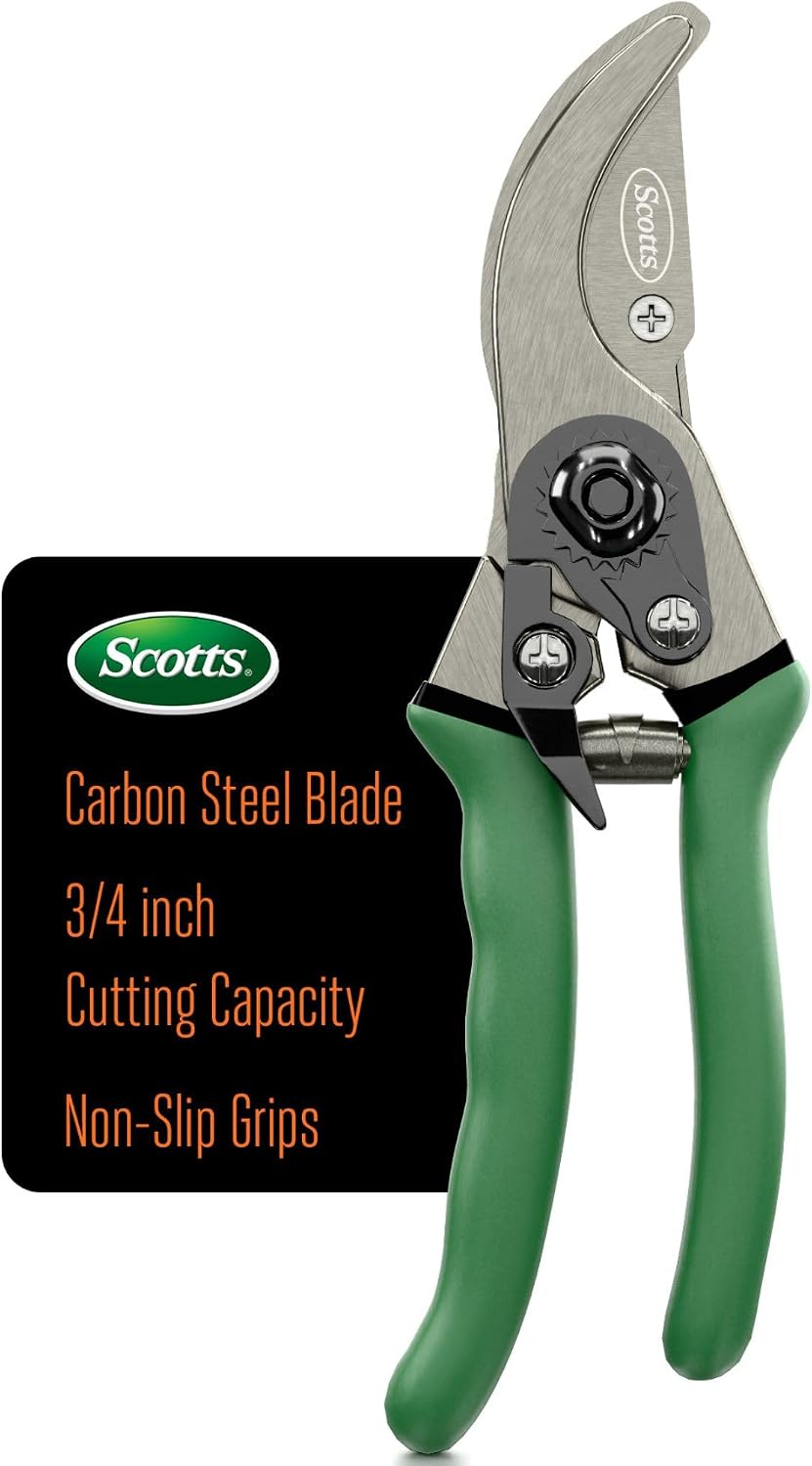 8 in. All-Purpose Steel Garden Utility Shears with Serrated Blades – Comfort Grip Yard and Garden Scissors for Pruning Plants, Flowers, and Herbs