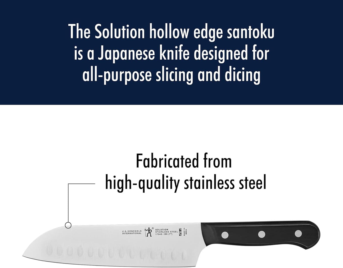 Solution Razor-Sharp Santoku Knife Set, German Engineered Informed by 100+ Years of Mastery, Stainless Steel, 7-inch