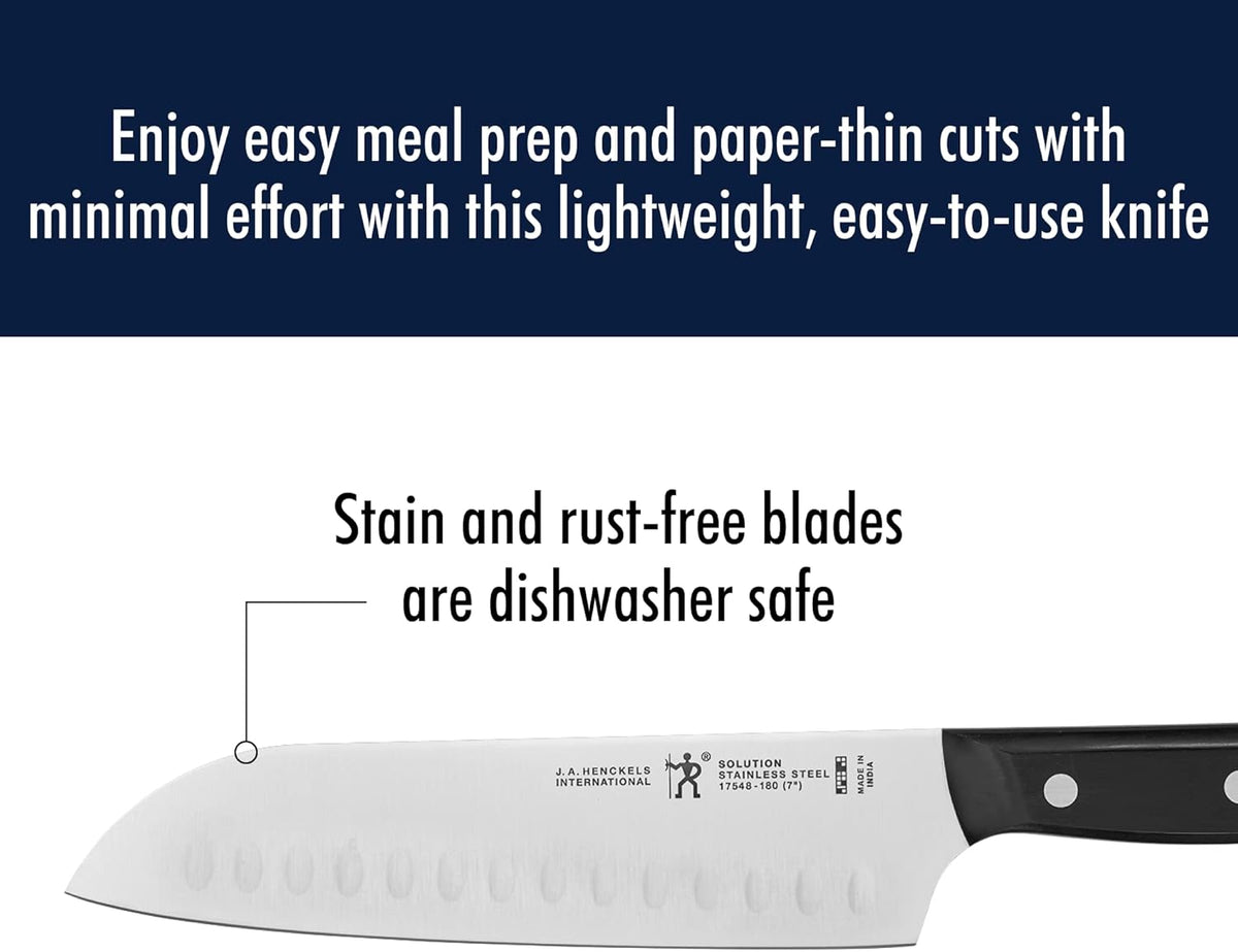 Solution Razor-Sharp Santoku Knife Set, German Engineered Informed by 100+ Years of Mastery, Stainless Steel, 7-inch