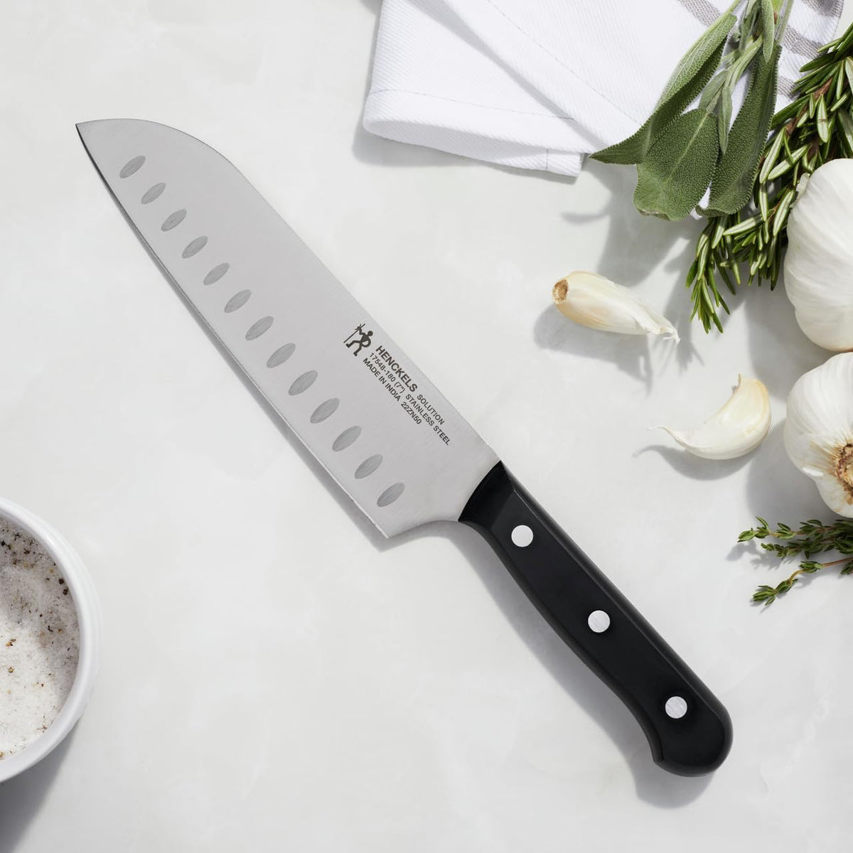 Solution Razor-Sharp Santoku Knife Set, German Engineered Informed by 100+ Years of Mastery, Stainless Steel, 7-inch