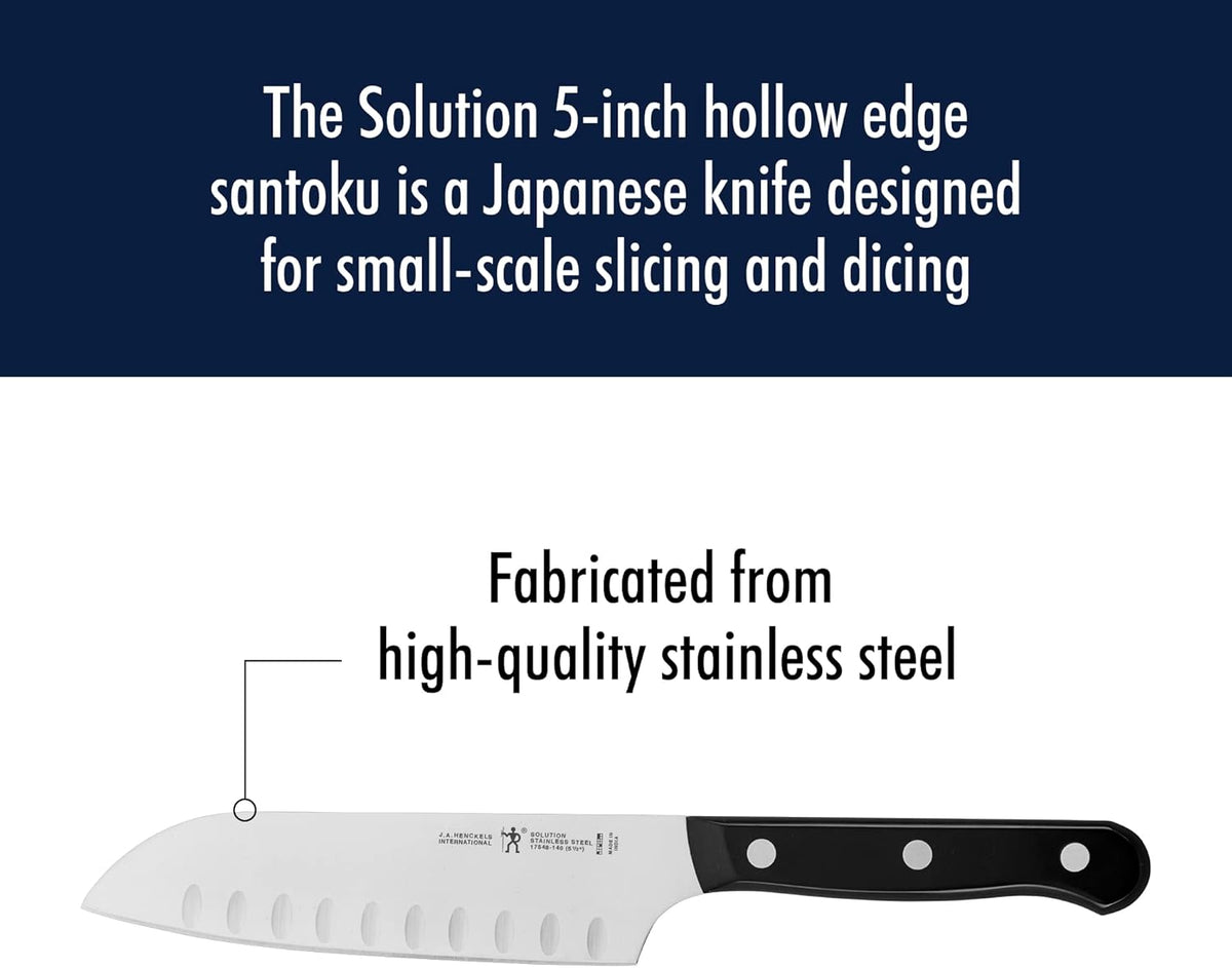 Solution Razor-Sharp Santoku Knife Set, German Engineered Informed by 100+ Years of Mastery, Stainless Steel, 7-inch