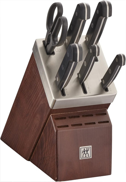 Gourmet 7-Piece Razor-Sharp German Knife Block Set, Made in Company-Owned German Factory with Special Formula Steel perfected for almost 300 Years, Dishwasher Safe