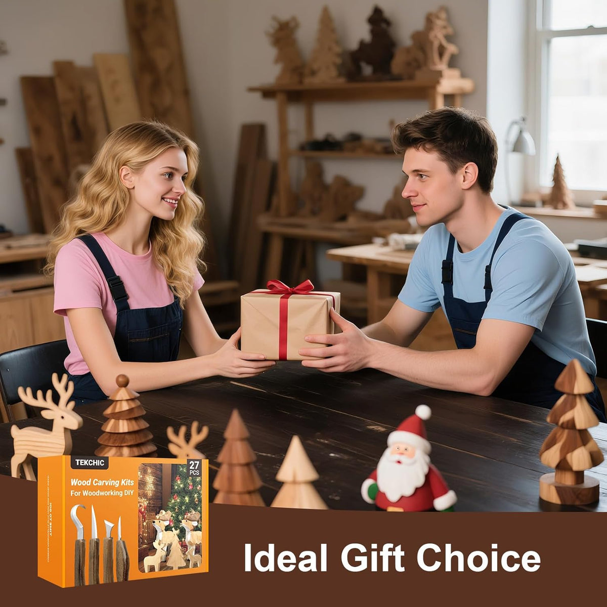 Wood Carving Kit Whittling Kit: 27pcs Wood Carving Tools Set | with 4PCS Wood Carving Knives & 6PCS Detail Knive Woodworking Tools Gift with Basswood Blocks Hobby for Beginners Adults Kids