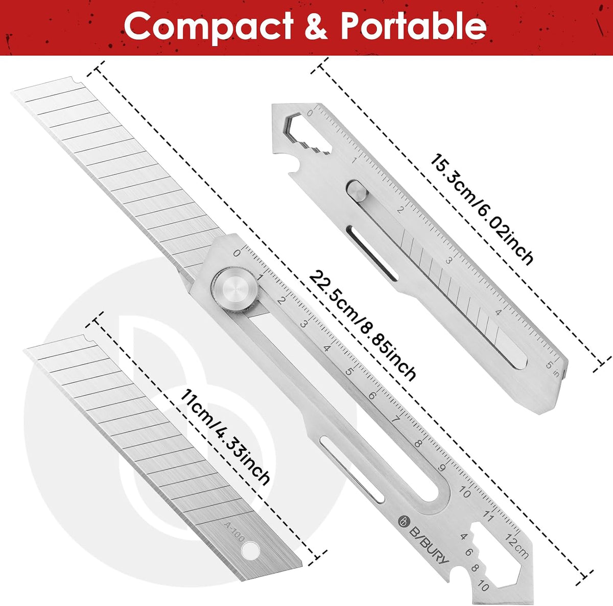 2 Pack 18mm Retractable Utility Knife, Stainless Steel Box Cutter