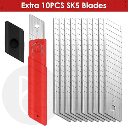 2 Pack 18mm Retractable Utility Knife, Stainless Steel Box Cutter