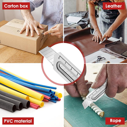 2 Pack 18mm Retractable Utility Knife, Stainless Steel Box Cutter
