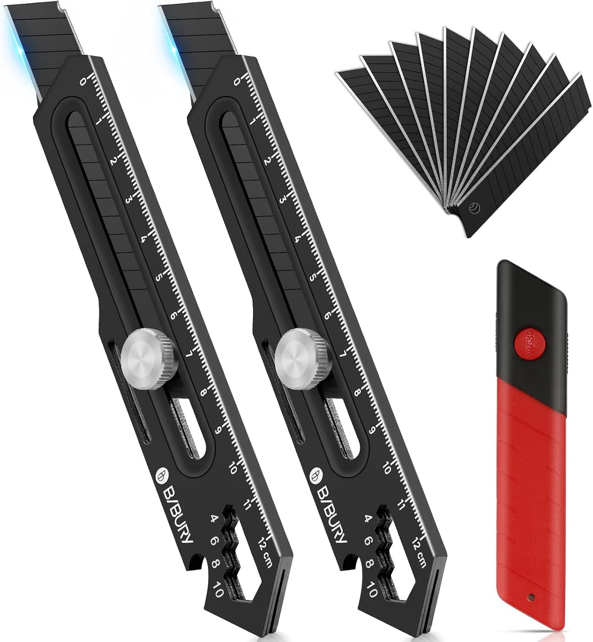 2 Pack 18mm Retractable Utility Knife, Stainless Steel Box Cutter