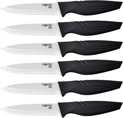 Steak Knives set of 6, Ceramic Stake Knife Sharp Ceramic Knife Perfect Festival Present (black)