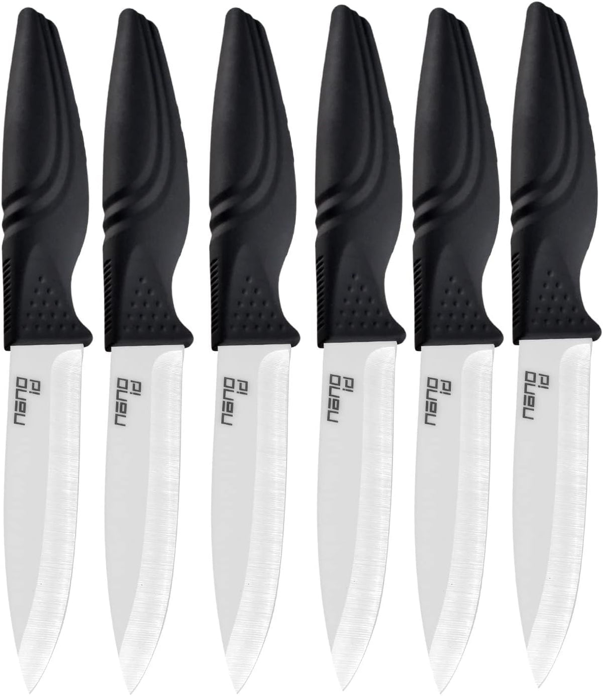 Steak Knives set of 6, Ceramic Stake Knife Sharp Ceramic Knife Perfect Festival Present (black)