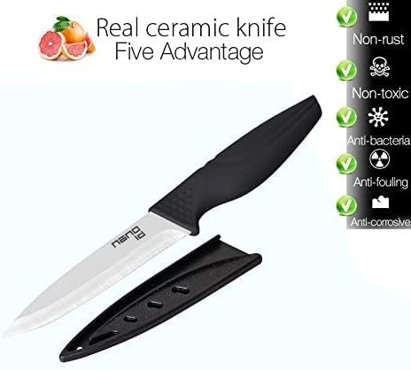 Steak Knives set of 6, Ceramic Stake Knife Sharp Ceramic Knife Perfect Festival Present (black)