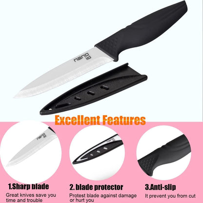 Steak Knives set of 6, Ceramic Stake Knife Sharp Ceramic Knife Perfect Festival Present (black)