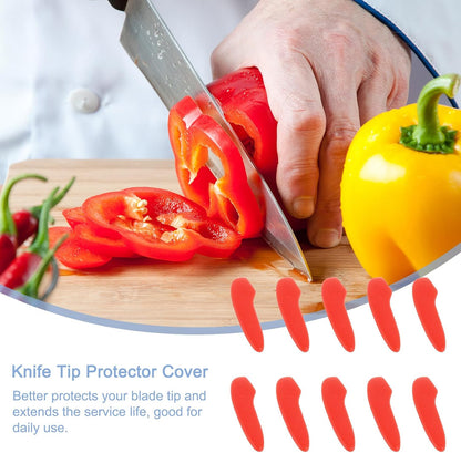 100Pcs Blade Knife Tip Protector Cover Plastic Knife Guard Sleeves Knife Blade Tip Sleeves Cover for Kitchen, Red