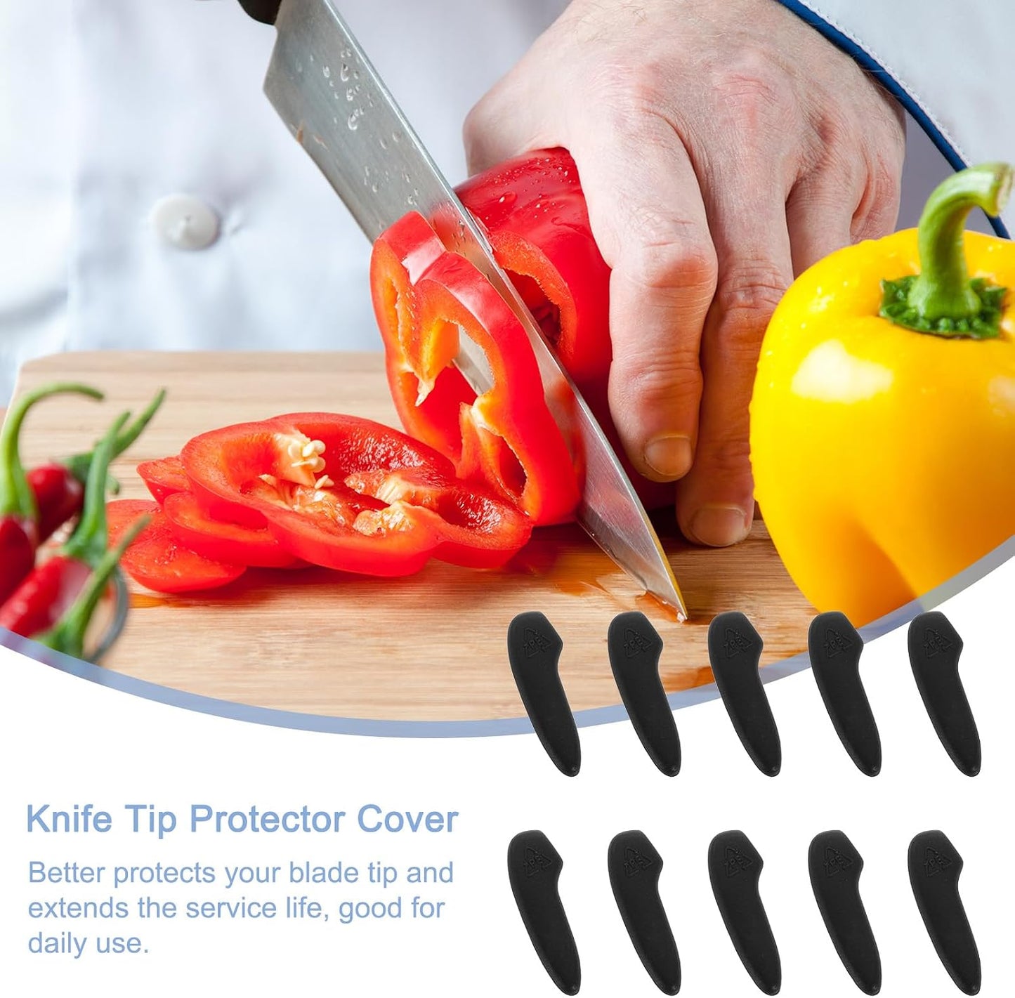 100Pcs Blade Knife Tip Protector Cover Plastic Knife Guard Sleeves Knife Blade Tip Sleeves Cover for Kitchen, Red