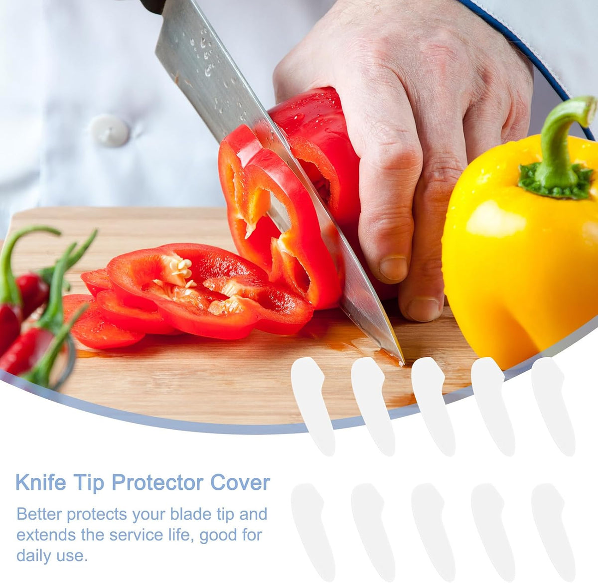 100Pcs Blade Knife Tip Protector Cover Plastic Knife Guard Sleeves Knife Blade Tip Sleeves Cover for Kitchen, Red