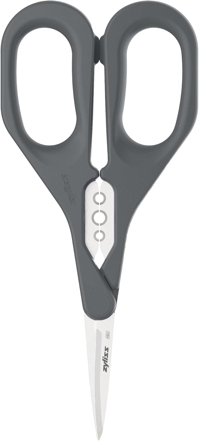Heavy Duty Home & Kitchen Herb Shears Scissors with Innovative Stem Stripper, Versatile Kitchen Shears for Trimming Weeds, Flower Buds & More - White/Green - 8.5 x 4.2 x 0.4 inches