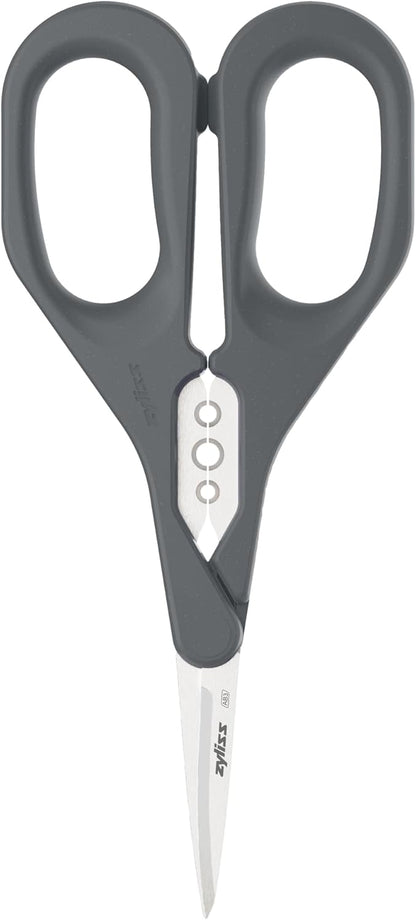 Heavy Duty Home & Kitchen Herb Shears Scissors with Innovative Stem Stripper, Versatile Kitchen Shears for Trimming Weeds, Flower Buds & More - White/Green - 8.5 x 4.2 x 0.4 inches