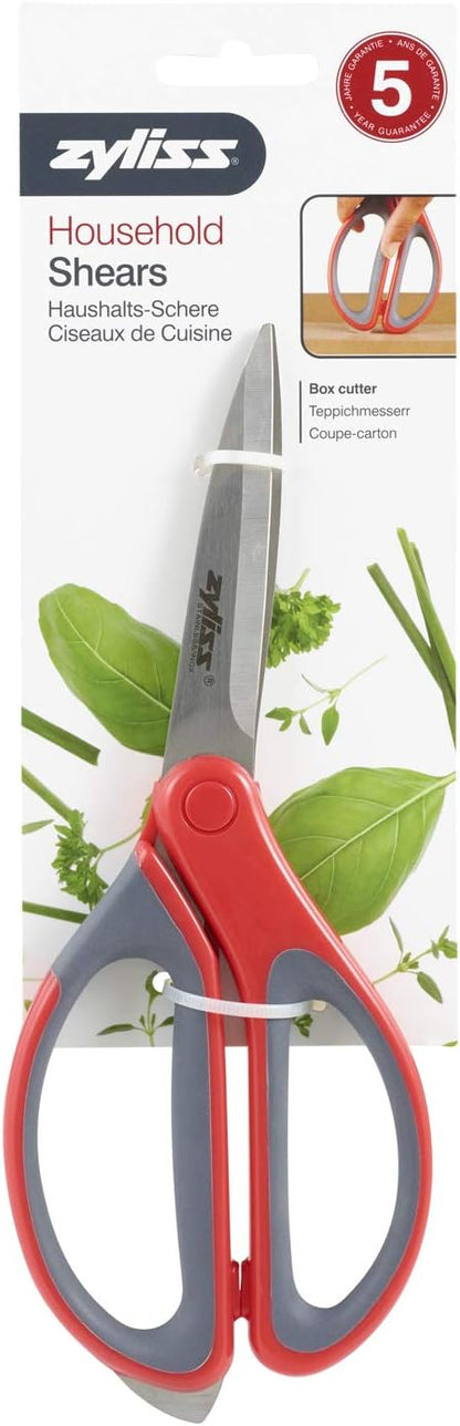 Heavy Duty Home & Kitchen Herb Shears Scissors with Innovative Stem Stripper, Versatile Kitchen Shears for Trimming Weeds, Flower Buds & More - White/Green - 8.5 x 4.2 x 0.4 inches