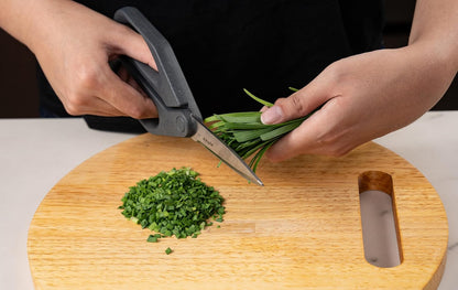 Heavy Duty Home & Kitchen Herb Shears Scissors with Innovative Stem Stripper, Versatile Kitchen Shears for Trimming Weeds, Flower Buds & More - White/Green - 8.5 x 4.2 x 0.4 inches