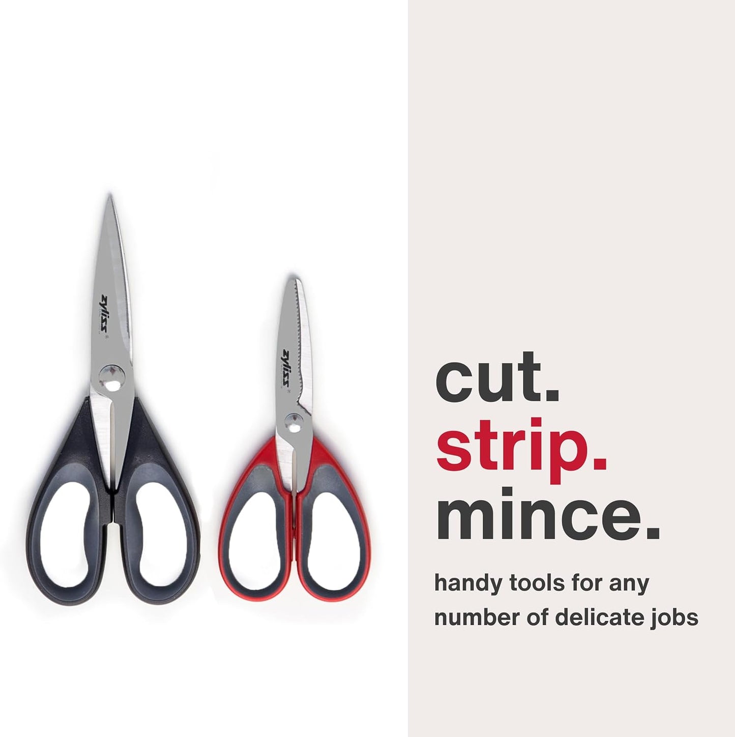Heavy Duty Home & Kitchen Herb Shears Scissors with Innovative Stem Stripper, Versatile Kitchen Shears for Trimming Weeds, Flower Buds & More - White/Green - 8.5 x 4.2 x 0.4 inches