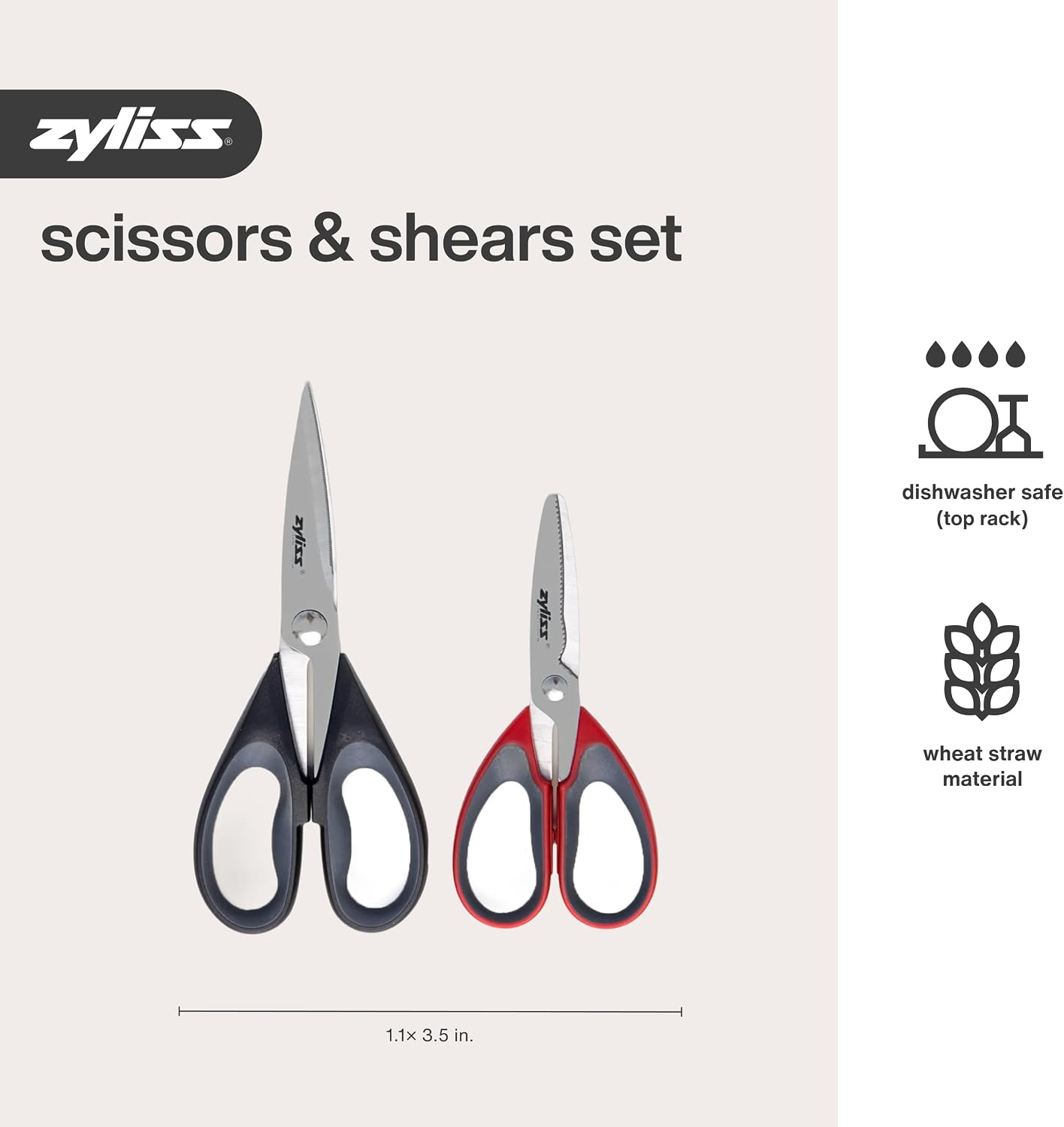 Heavy Duty Home & Kitchen Herb Shears Scissors with Innovative Stem Stripper, Versatile Kitchen Shears for Trimming Weeds, Flower Buds & More - White/Green - 8.5 x 4.2 x 0.4 inches