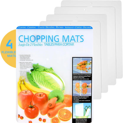 Kitchen Cutting Board | Flexible Chopping Mats | Food Safety | Hanging Hole for Easy Drying |12x15” Size | Set of 20