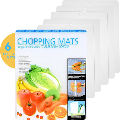 Kitchen Cutting Board | Flexible Chopping Mats | Food Safety | Hanging Hole for Easy Drying |12x15” Size | Set of 20