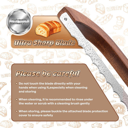Bread Knife for Homemade Bread 14.5'' Sourdough Bread Knife, Premium Slicer for Homemade Bread, Baguettes and More Cuts Thin, Ergonomic Handler Premium Sharpness Blade