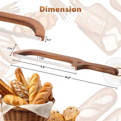 Bread Knife for Homemade Bread 14.5'' Sourdough Bread Knife, Premium Slicer for Homemade Bread, Baguettes and More Cuts Thin, Ergonomic Handler Premium Sharpness Blade