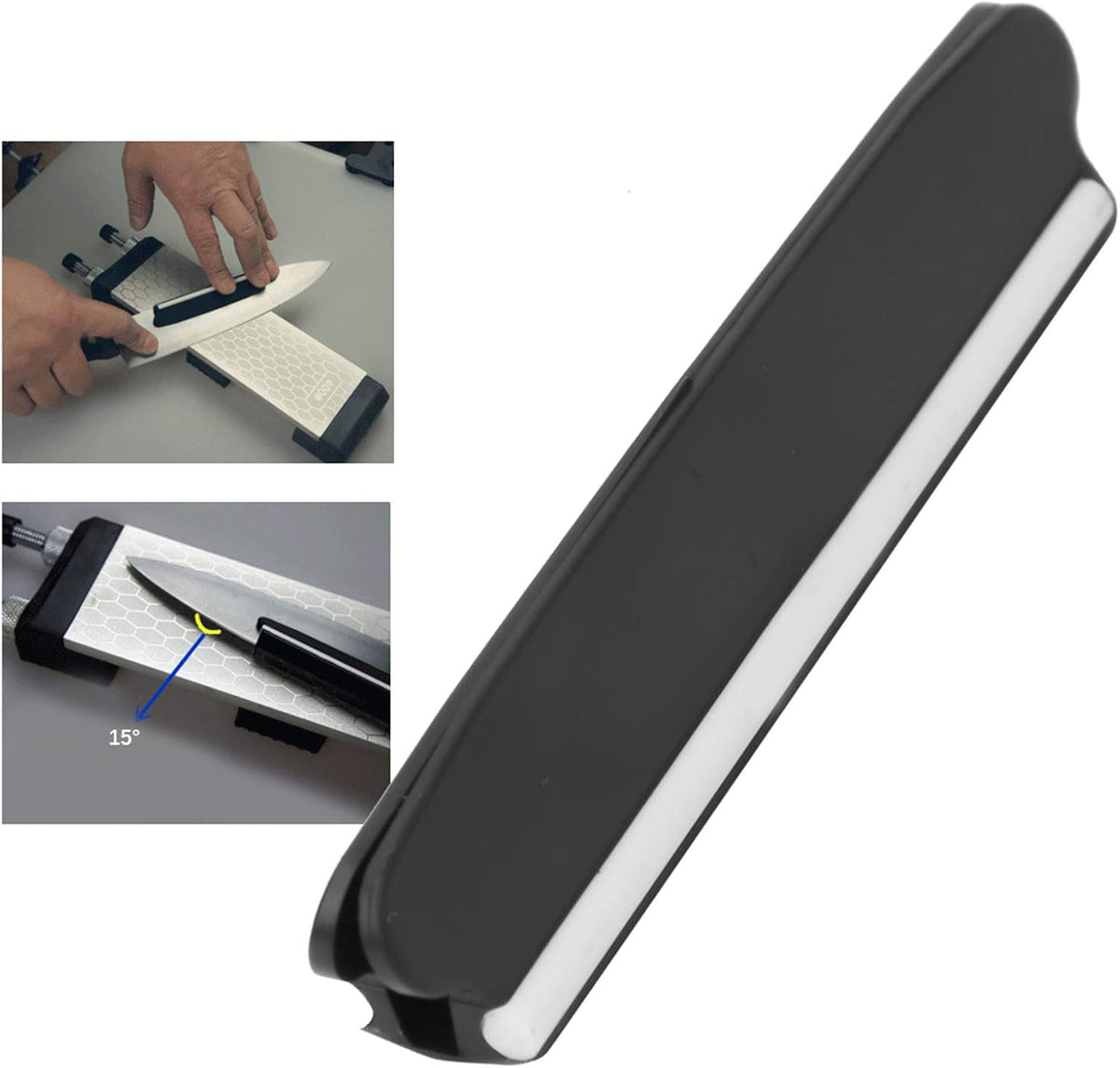 Professional Knife Sharpener Angle Guide, Precision Ceramic Plastic Clip On Whetstone Holder for Kitchen Knives Sharpening Accessories