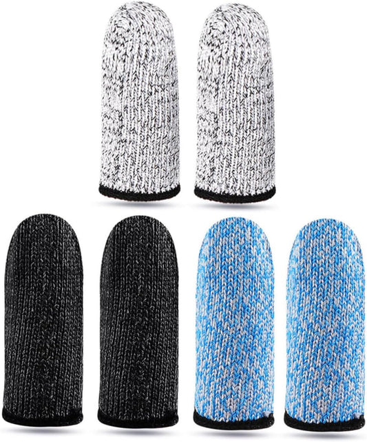 3 Pairs Cut Resistant Finger Sleeves Thumb Protectors for Crafting Cutting and Kitchen Use Reusable and Ergonomically Designed Finger Covers Grey
