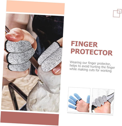3 Pairs Cut Resistant Finger Sleeves Thumb Protectors for Crafting Cutting and Kitchen Use Reusable and Ergonomically Designed Finger Covers Grey