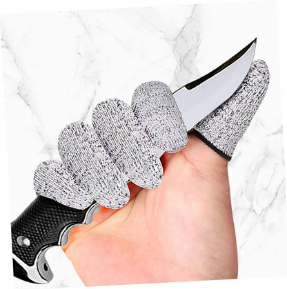 3 Pairs Cut Resistant Finger Sleeves Thumb Protectors for Crafting Cutting and Kitchen Use Reusable and Ergonomically Designed Finger Covers Grey